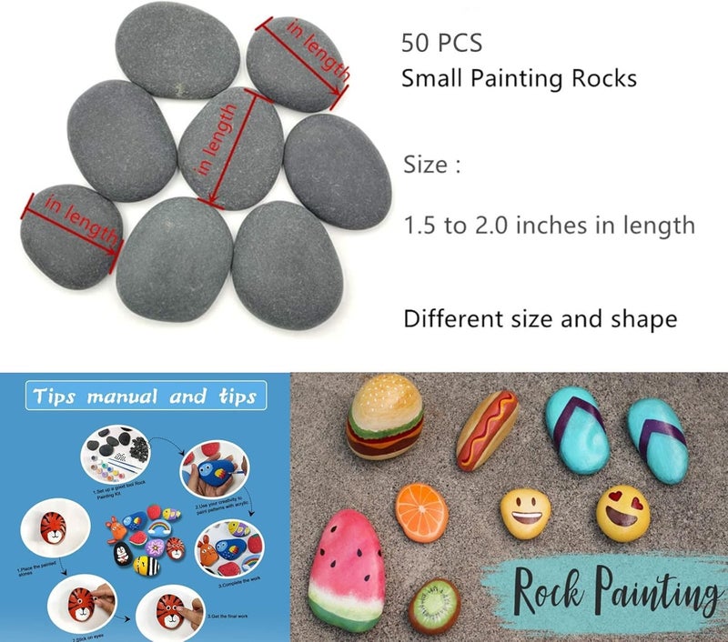 Lifetop 50PCS Painting Rocks, DIY Rocks Flat & Smooth Kindness Rocks for Arts, Crafts, Decoration, Small Rocks for Painting, Diameter Around 1.5-2.0 inch ï¼ŒHand Picked for Painting Rocksâ€¦ - Image 3